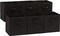 Pack of 6 Fabric Storage Cubes Organizer with Handles - 10.5"x10.5"x11" (Black)